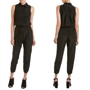 Parker Jess Black Sleeveless Jumpsuit, Size Large